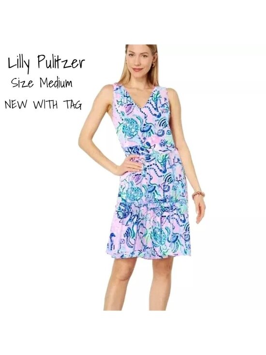 Lilly Pulitzer Dresses & Skirts - Lilly Pulitzer Lorina Floral V-Neck Swing Dress Medium  New with Tags